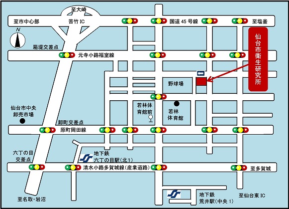 衛生研究所周辺の地図