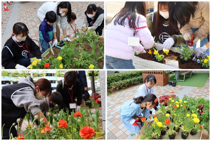 ウェルカムストリートでの植え付けの様子