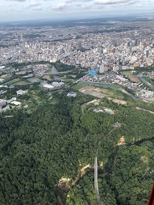 青葉山と市街地