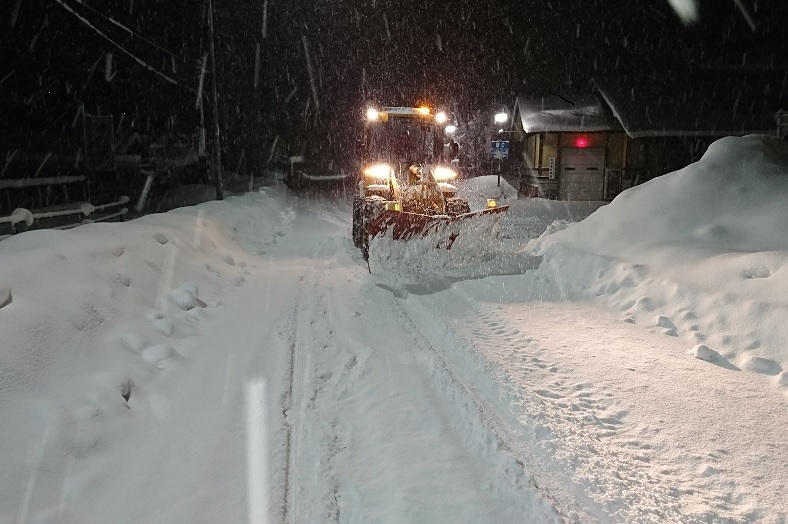 深夜の除雪状況