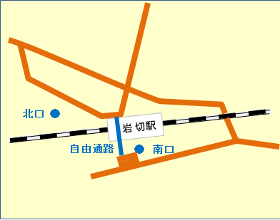 岩切駅駐輪場位置図