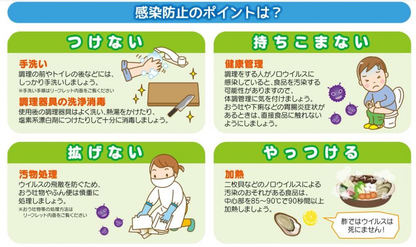 ノロウイルスによる感染症・食中毒予防のポイント