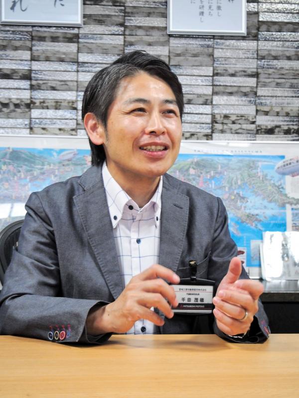 地域貢献への思いを語る千田社長