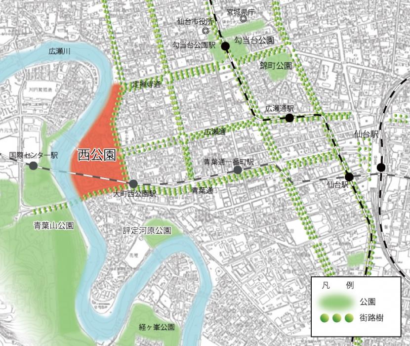 西公園位置図