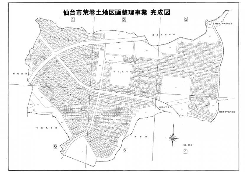 荒巻地区の区割図