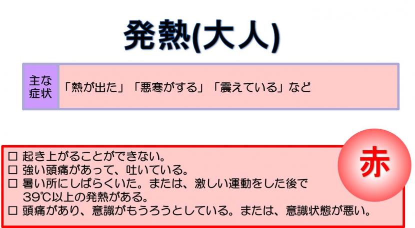 今すぐに119番通報するべき発熱症状