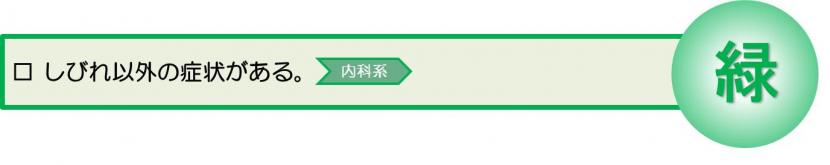 当日又は翌日の通常時間に病院受診するべきしびれ症状