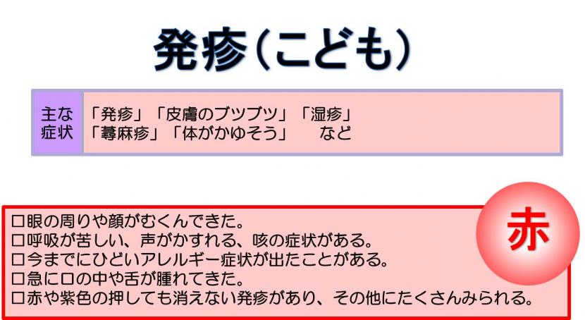 今すぐに119番通報するべき発疹症状