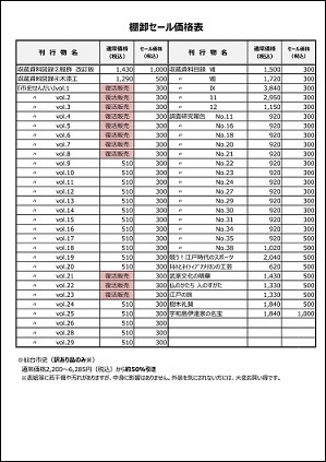 画像／棚卸セールの価格表