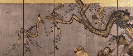 画像／花鳥図屏風（まつ）