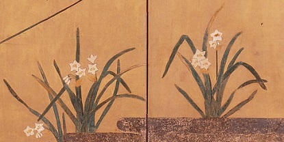 画像／花鳥図屏風（すいせん）