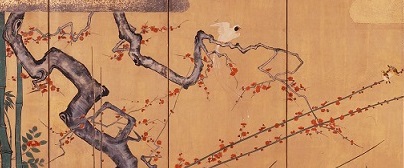 画像／花鳥図屏風（うめ）