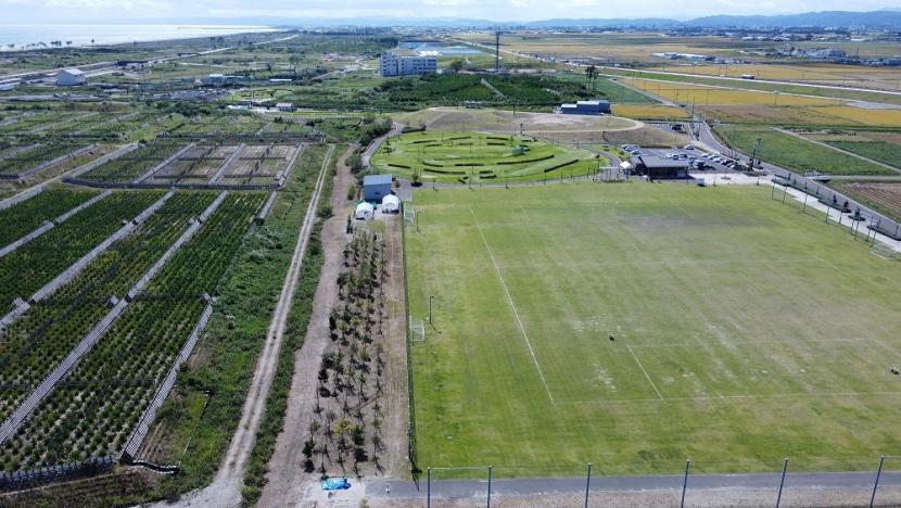 荒浜地区の運動広場、パークゴルフ場、海岸防災林