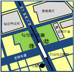 勾当台公園の地図