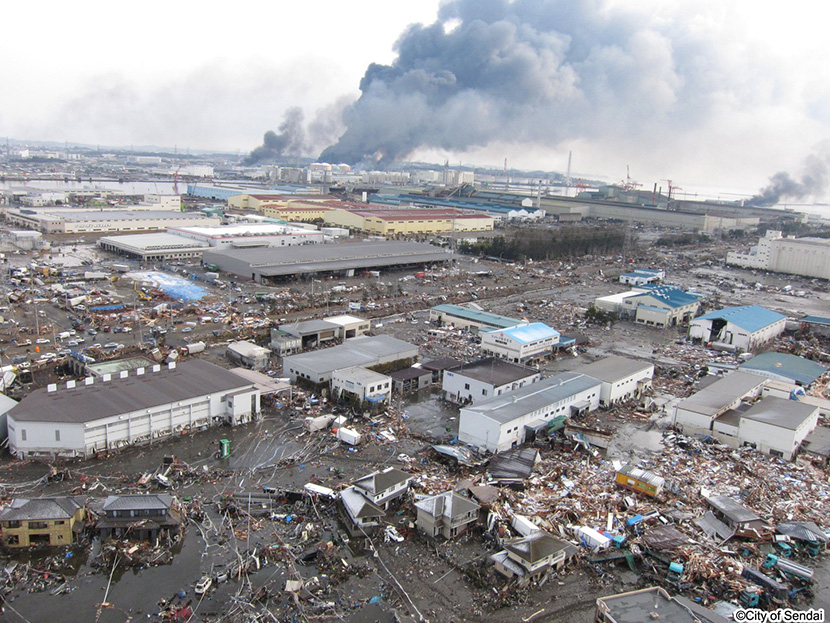 画像：津波で被災した中野地区