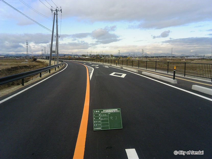 避難道路の拡幅整備が完成（二木地区）