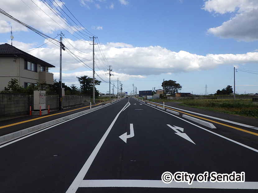 避難道路（堀切前地区）、拡幅整備完成