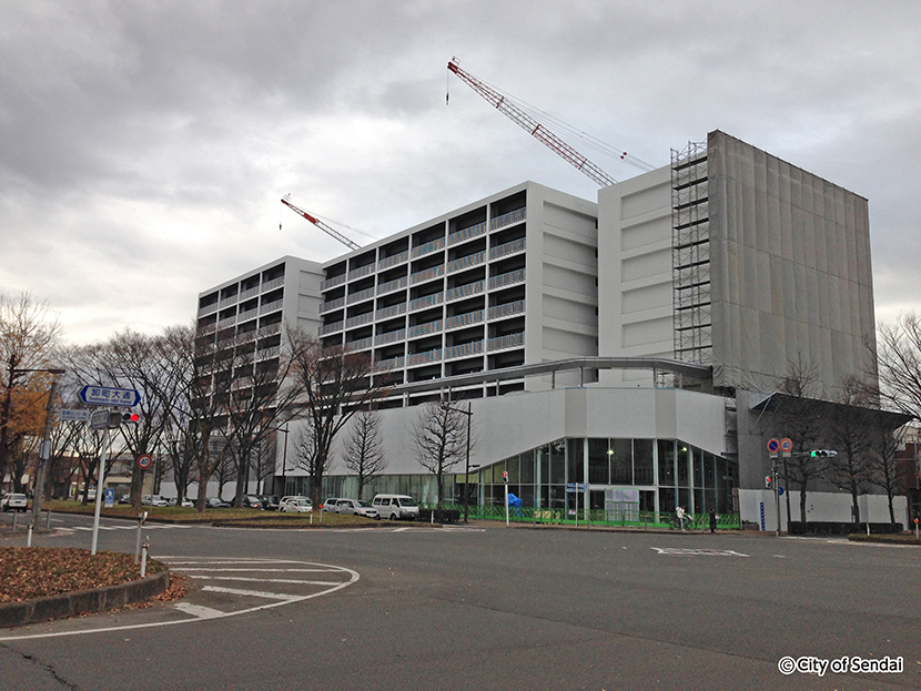 写真：建設が進む卸町復興公営住宅