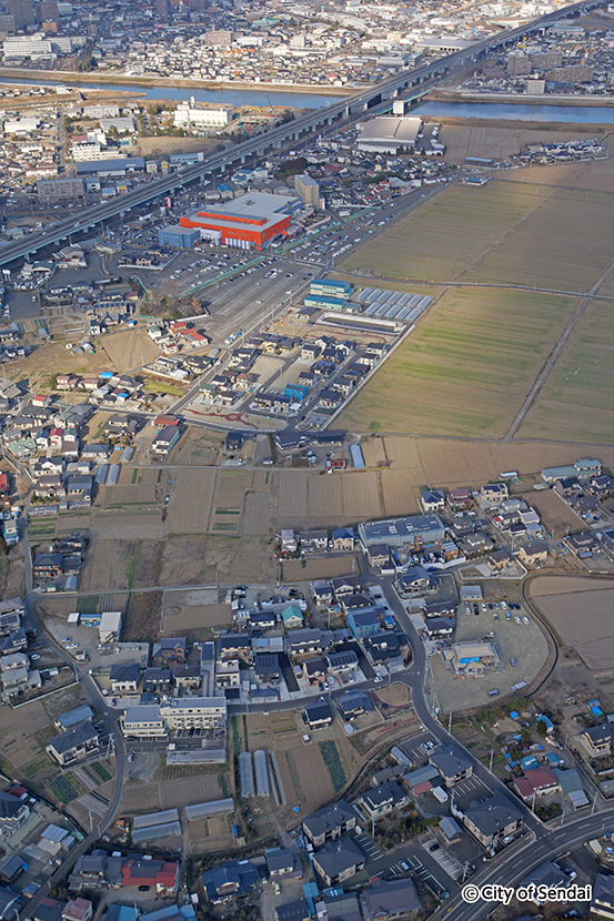 写真：南福室地区の航空写真