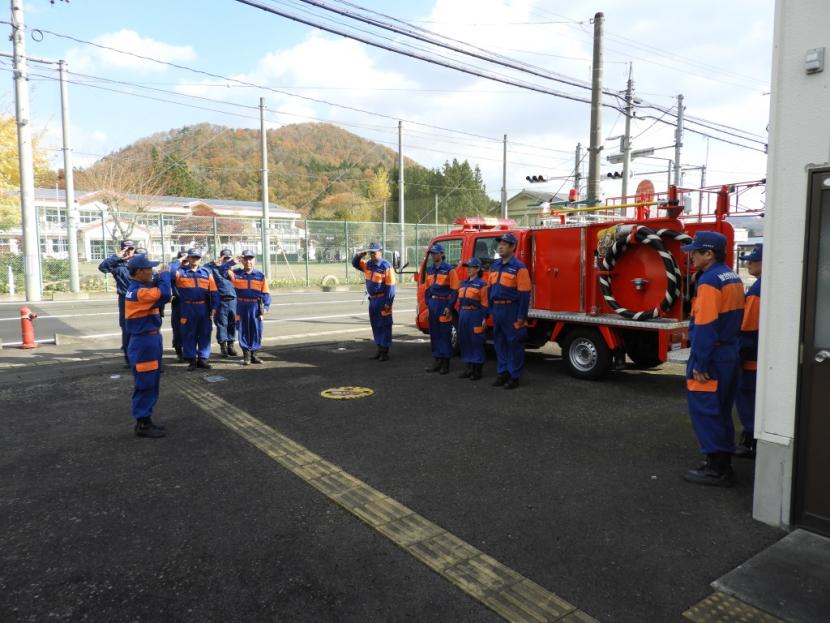 秋保消防団馬場分団機械器具点検駅部