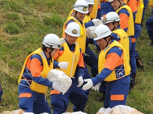 宮城野消防団岩切分団水防訓練