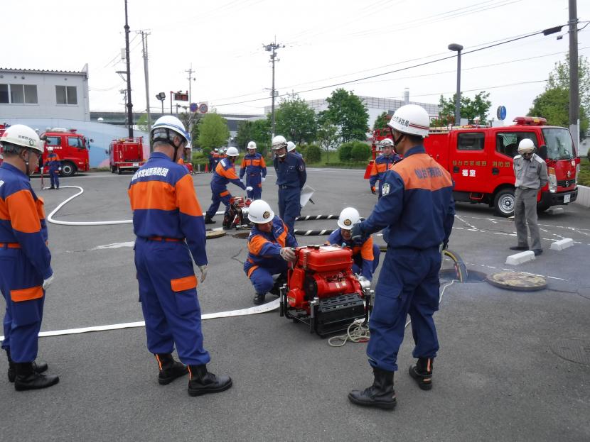 宮城野消防団高砂分団火災防御訓練