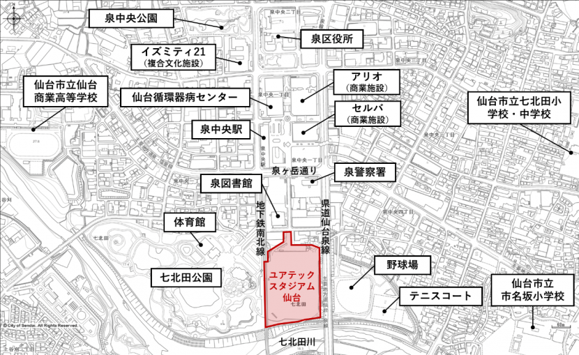 サウンディングの対象施設の地図