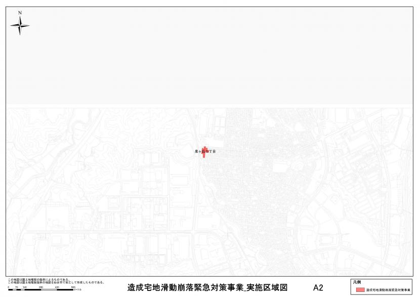 泉区泉ヶ丘周辺の事業区域図