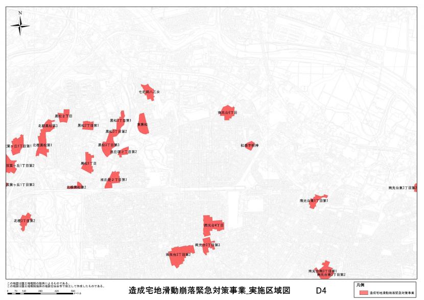 泉区南光台周辺の事業区域図