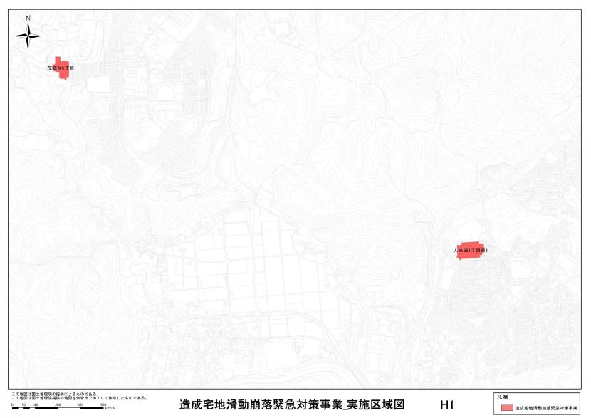 太白区茂庭台周辺の事業区域図