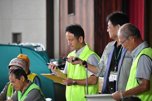 3校（沖野中学校、沖野小学校、沖野東小学校）合同による防災行政用無線（IP系）通信訓練