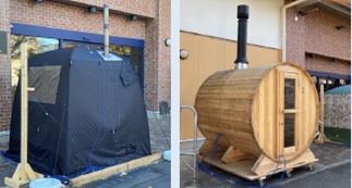 テント型サウナとバレル型サウナの画像