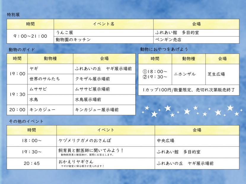 ナイトズージアムイベントスケジュール